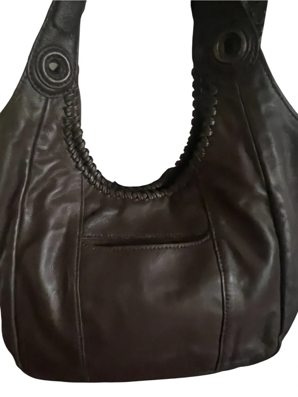 Brighton Leather Masterpiece Collection Hobo beaded & braided detail handbag